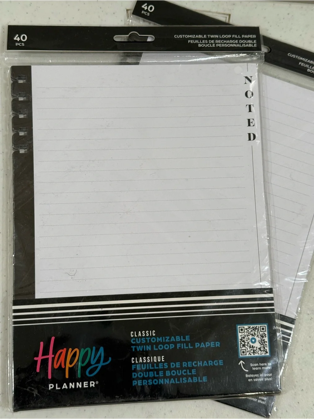 NEW Happy Planner Classic Twin Loop Fill Paper - Noted Lined Refill Trio